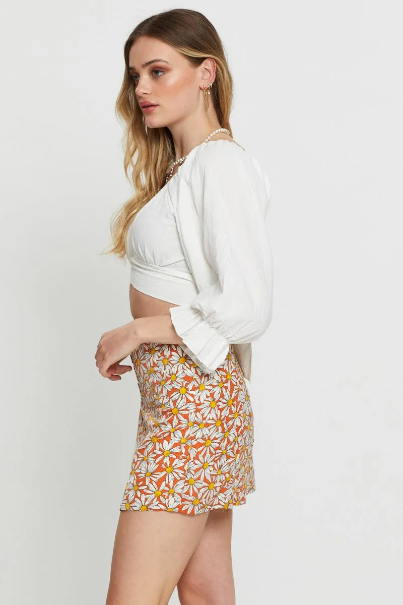 Print A Line Skirt Everyday Wear