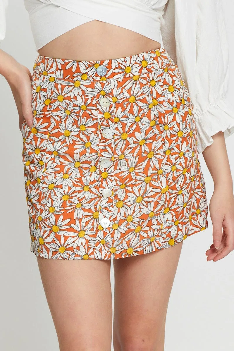 Print A Line Skirt Chill Mood Everyday Style