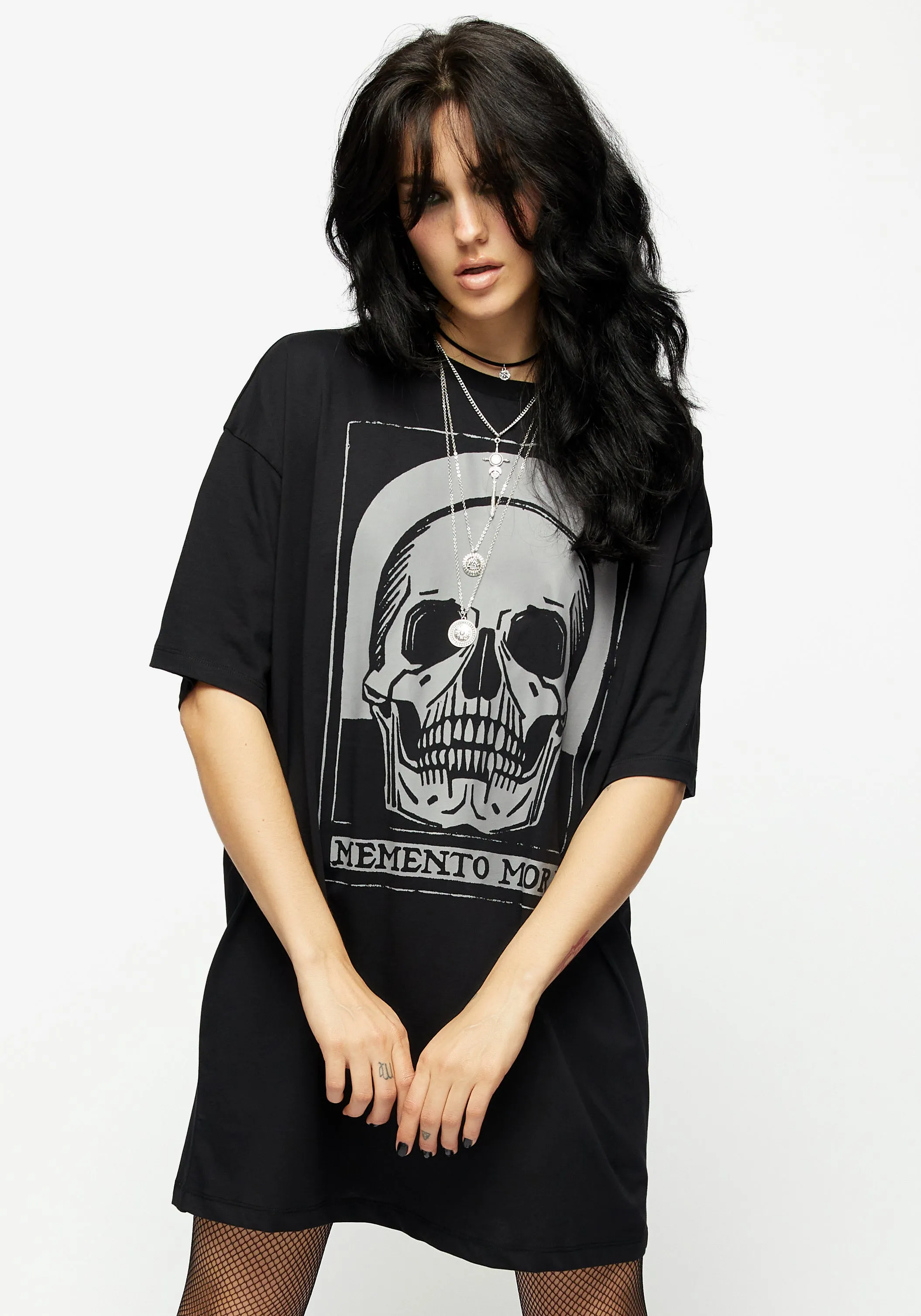 Stylish Fit Glow Hot Memento Mori Tee Dress