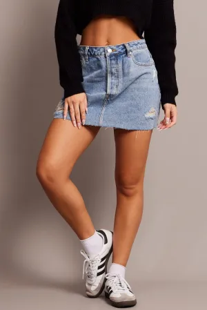 hypoallergenic material Blue Mini Skirt
