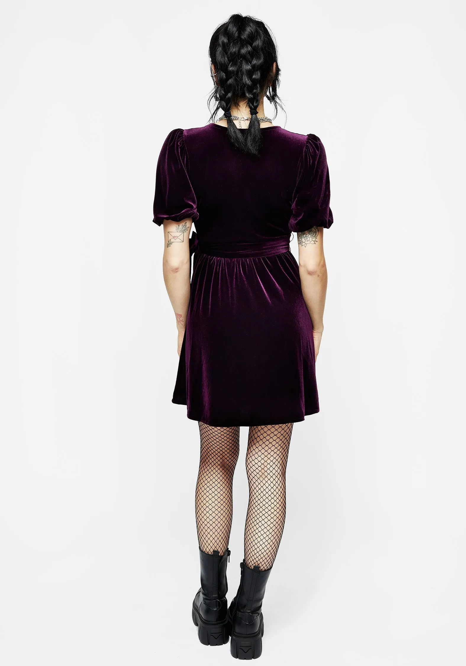 Fast Life Hera Embroidered Mini Wrap Dress