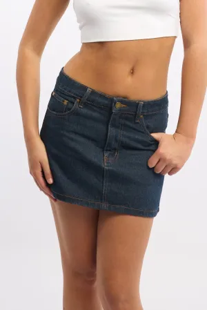 Denim Mini Skirt Mid Rise Regular Fit Versatile Fit