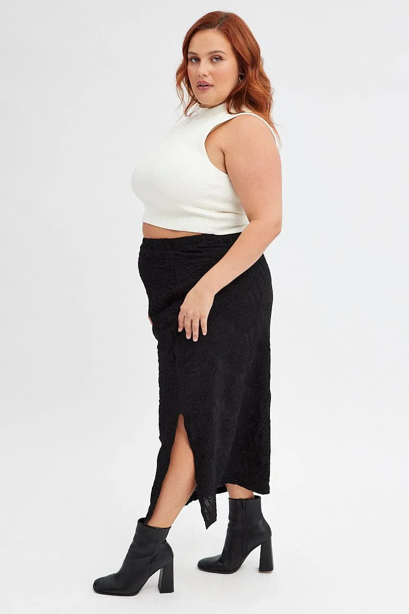 Daily Favorite Black Maxi Skirt Side Split