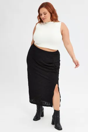 All Day Comfort Maxi length Black Maxi Skirt Side Split