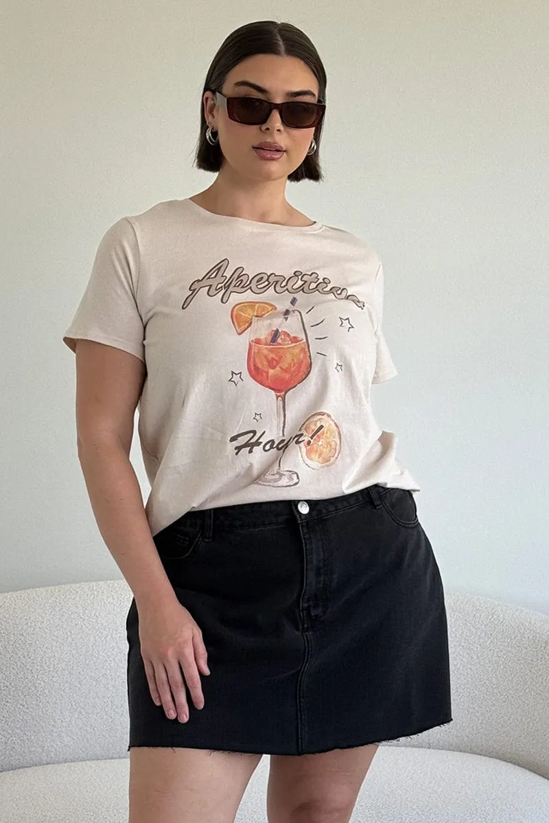 Yellow Graphic T Shirt Short Sleeve Crew Neck Essential Clothing Travel Style