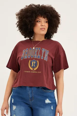 Soft Touch Fit Regular fit normality Red Short Sleeve Graphic Round Neck T-shirt