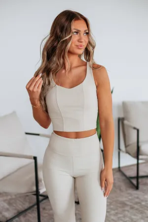 Zinia Ribbed Tank - Seashell Fresh Lightness High Stretch Material