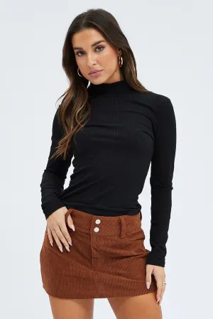 Cool Details Heritage Inspired Brown Corduroy Mini Skirt Low Rise