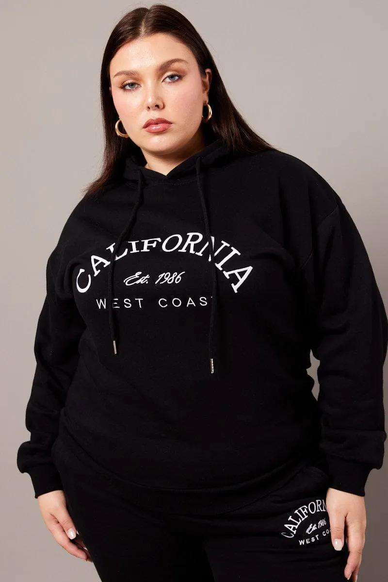 Black Hoodie Sweatshirt Long Sleeve Oversized Urban Layer product weekend wear comfort