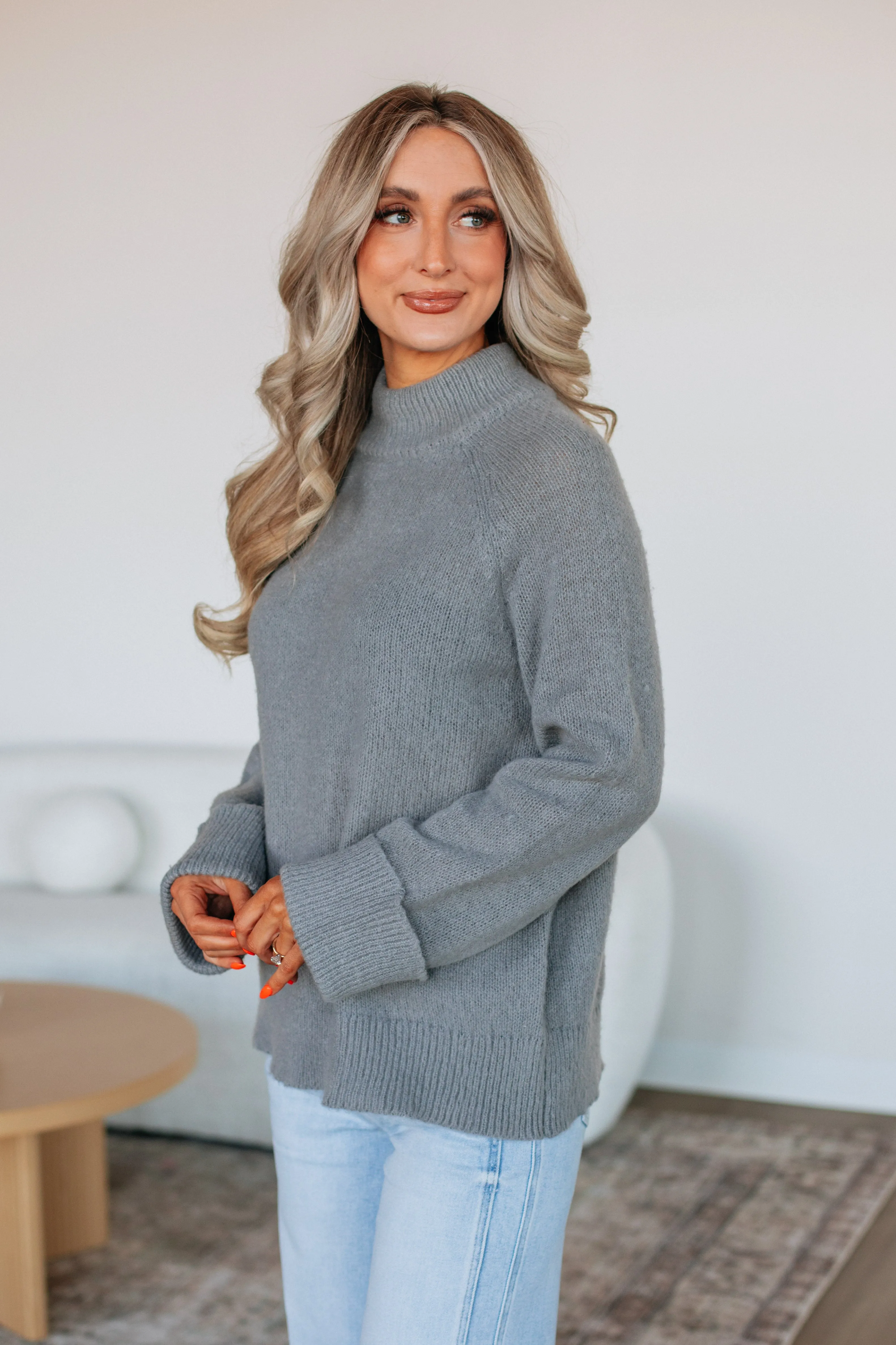 Comfort Layer Samson Mock Neck Sweater - Grey