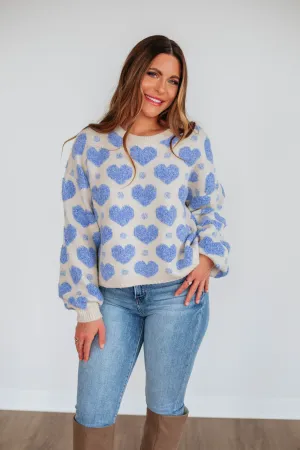 Love Yourself First Sweater - Cornflower Blue Warm Knit Design Versatile Outfit