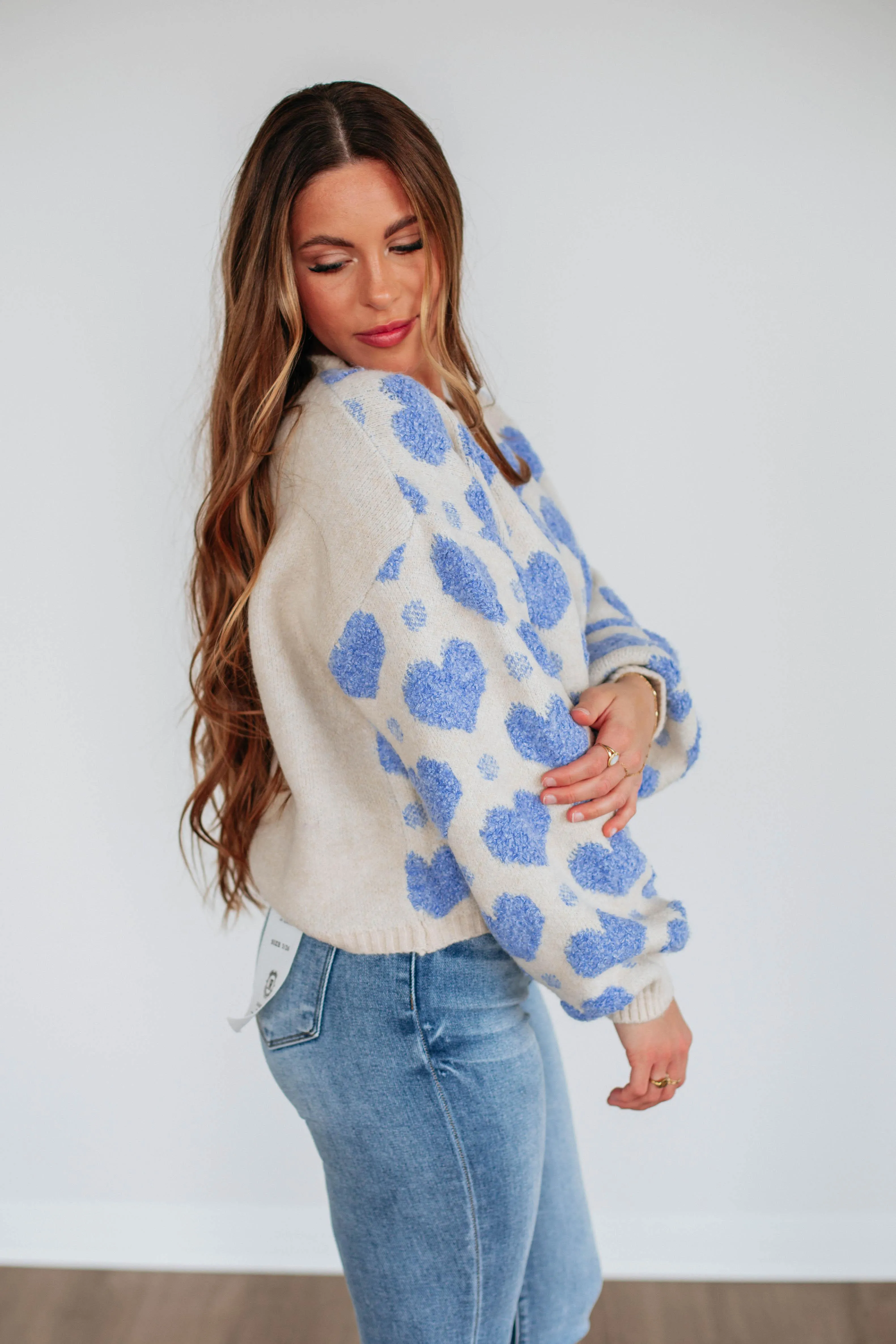 Love Yourself First Sweater - Cornflower Blue Warm & Soft Knitted Warmth