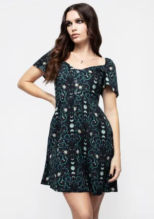 Pythia Print Button Front Mini Dress Trend Soft