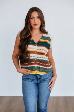 Seamless Stitching Moisture Wicking Knit Leni Striped Vest