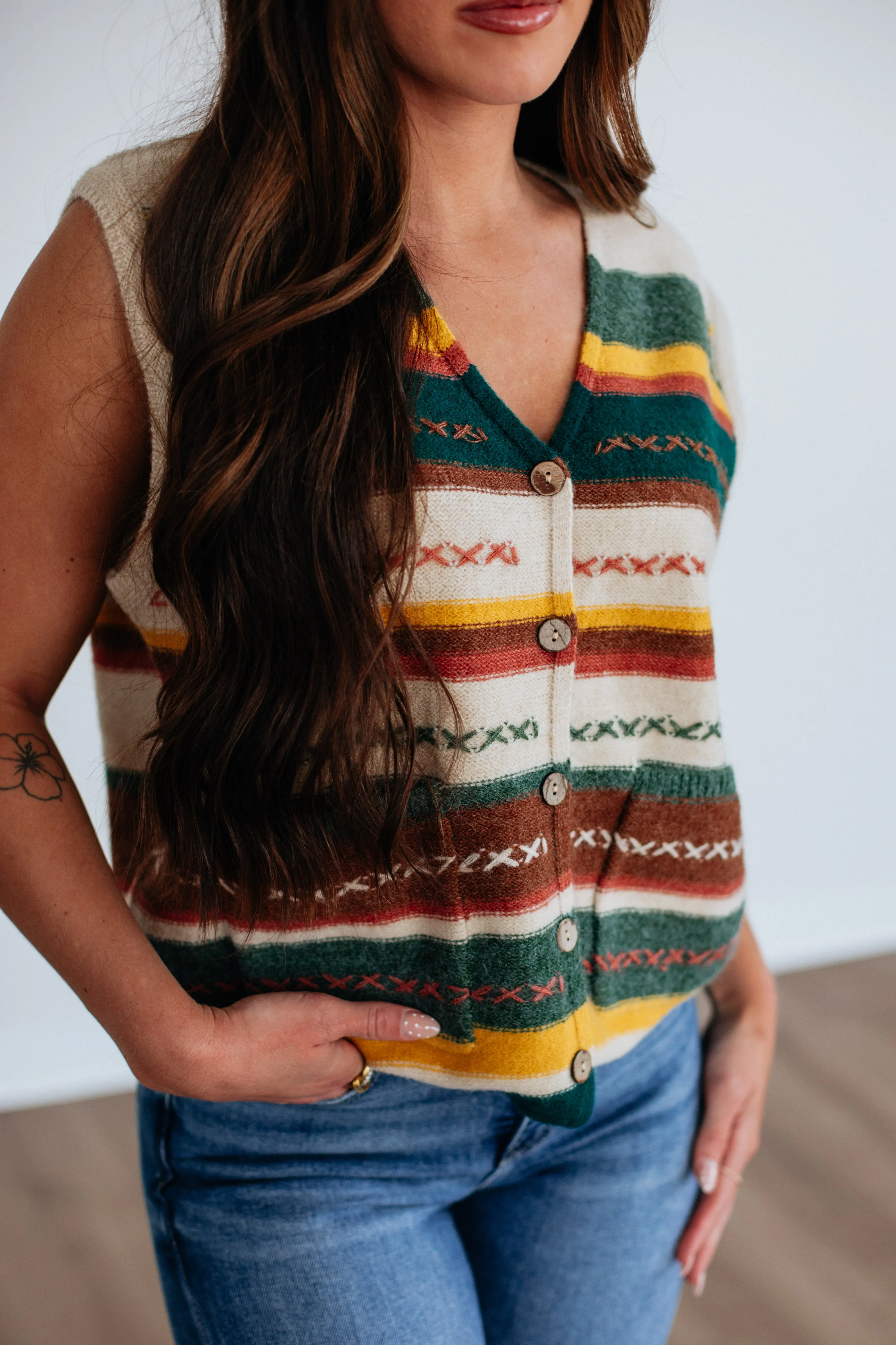 Seamless Stitching Leni Striped Vest