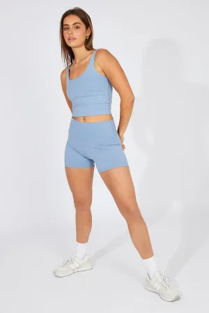 Morning Walk Blue Tank Top Scoop Neck