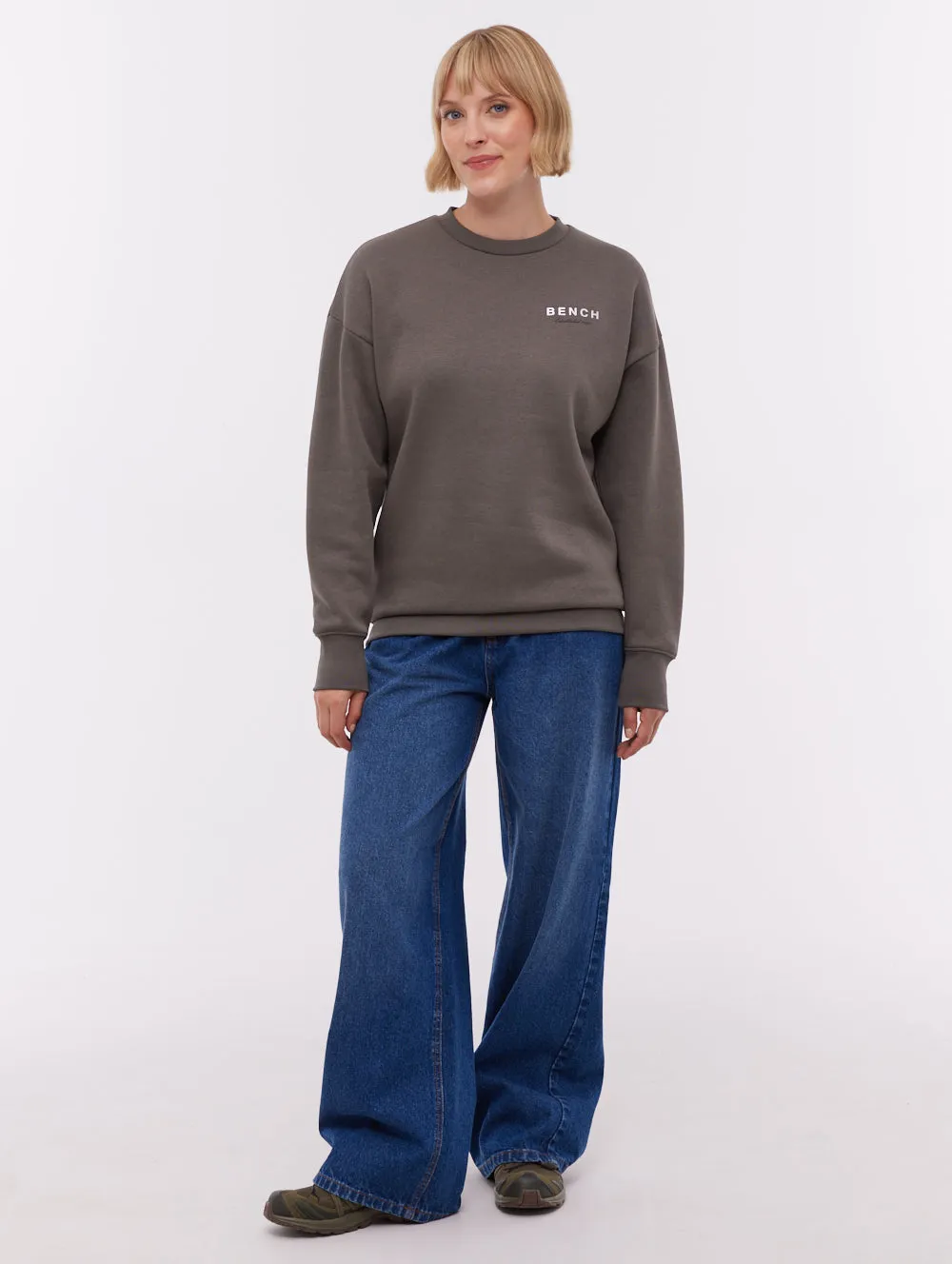 Gerna Back Print Crew Neck - Grey Fairy Touch SplitHemDesign