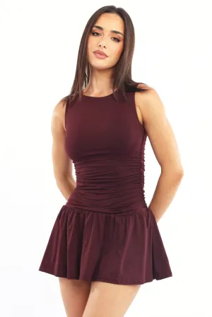 Red Mini Dress Drop Waist elegant design Day-to-evening versatile mini