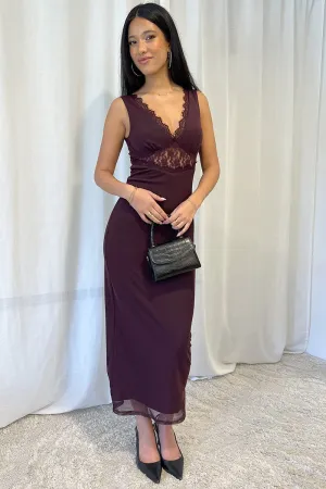 All-Occasion Wear VentilatedMesh Red Bodycon Dress Sleeveless Mesh