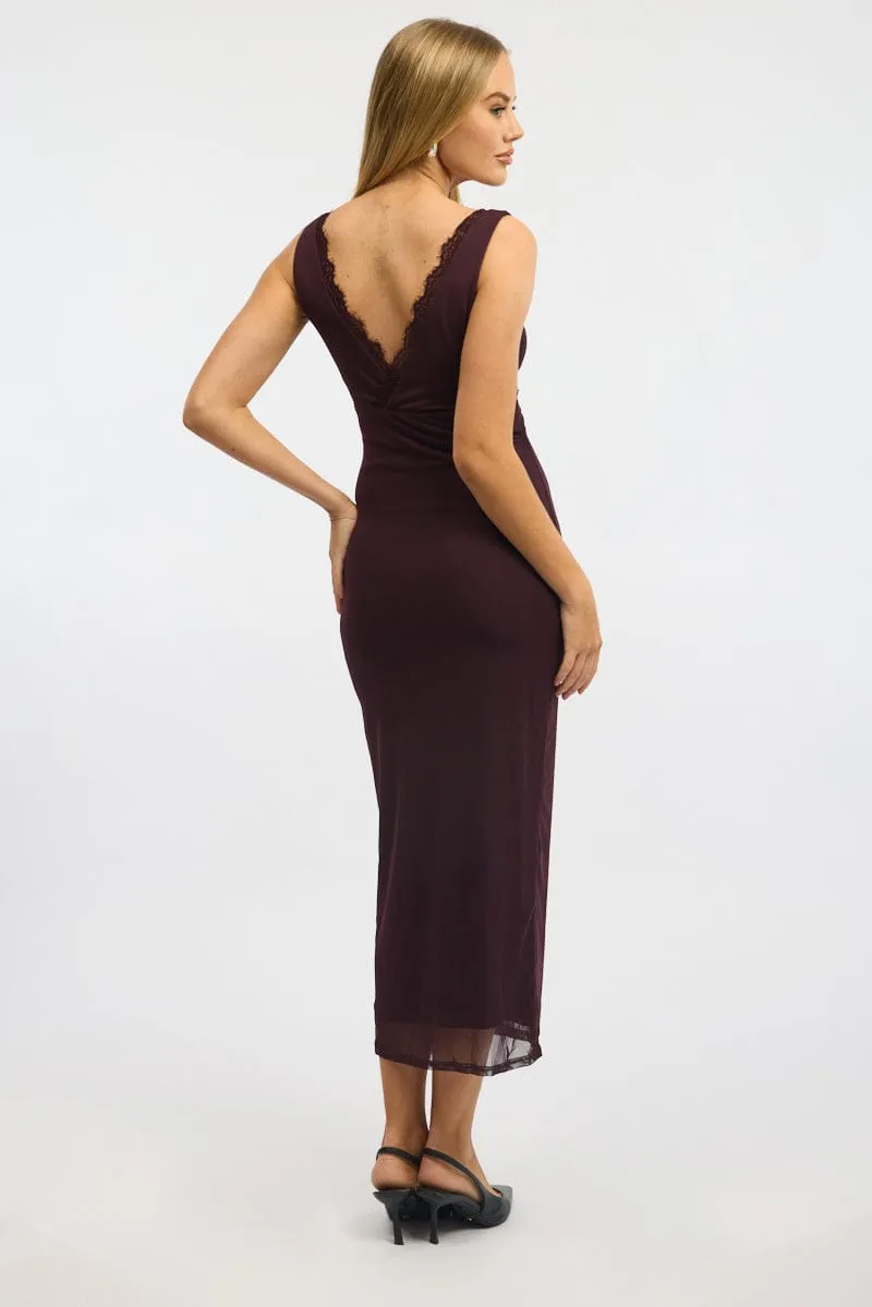 Red Bodycon Dress Sleeveless Mesh Wonder Core