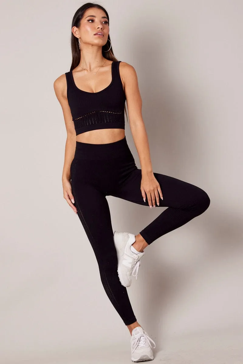 Elegant Layer Warm Base Black Tank Top V Neck Seamless