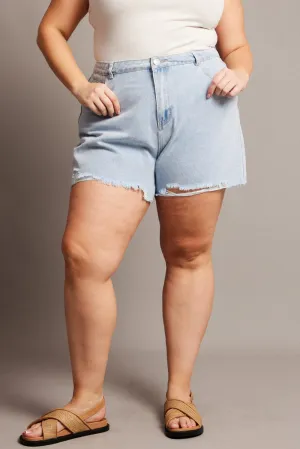 ReinforcedHem Denim style Denim Relaxed Shorts High Rise