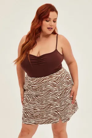 Soft Lining Outfit Ideas Multi Animal Print Mini Skirt Zebra Print A Line Cotton