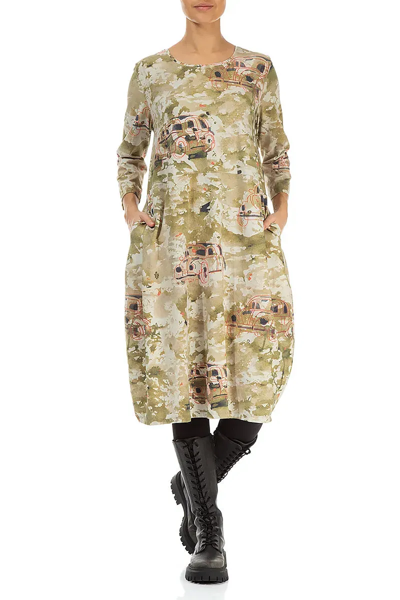 Balloon Retro Cotton Dress Opaque Tone