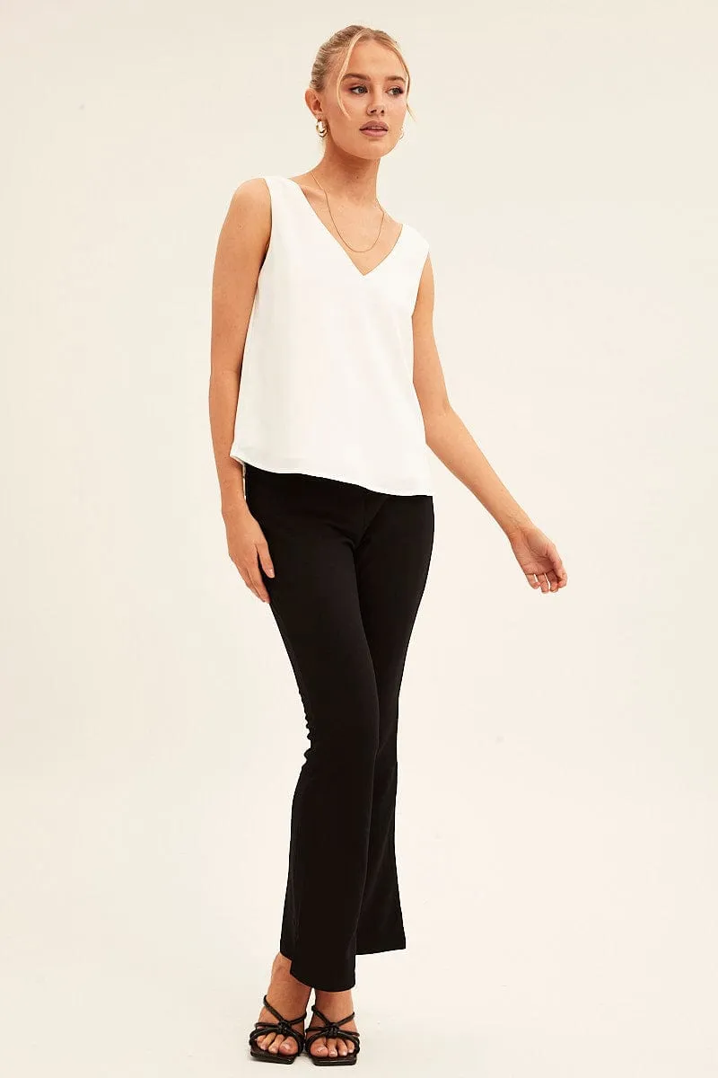 White Workwear Tank Deep V Sleeveless Game Day SustainableProduction