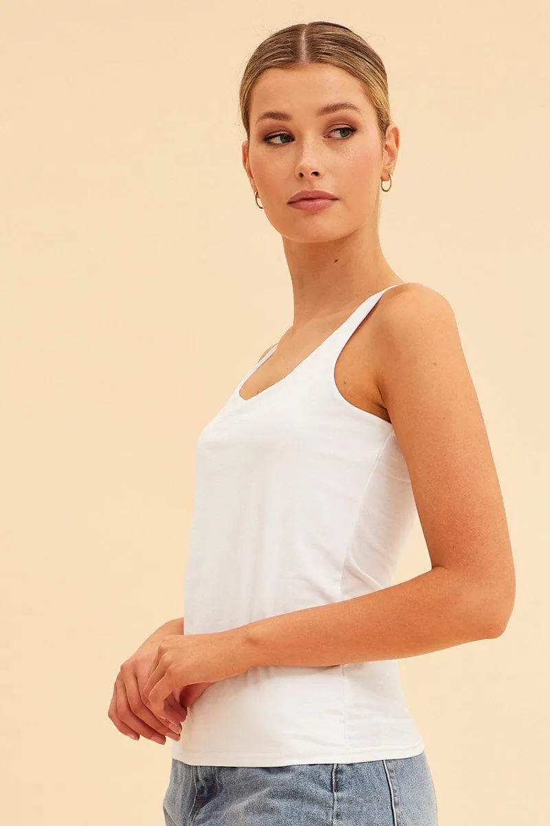 Comfortable Shoes White Essential Scoop Neck Sleeveless Tank
