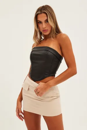 Beige Low Rise Skirt Mini Teen Fashion