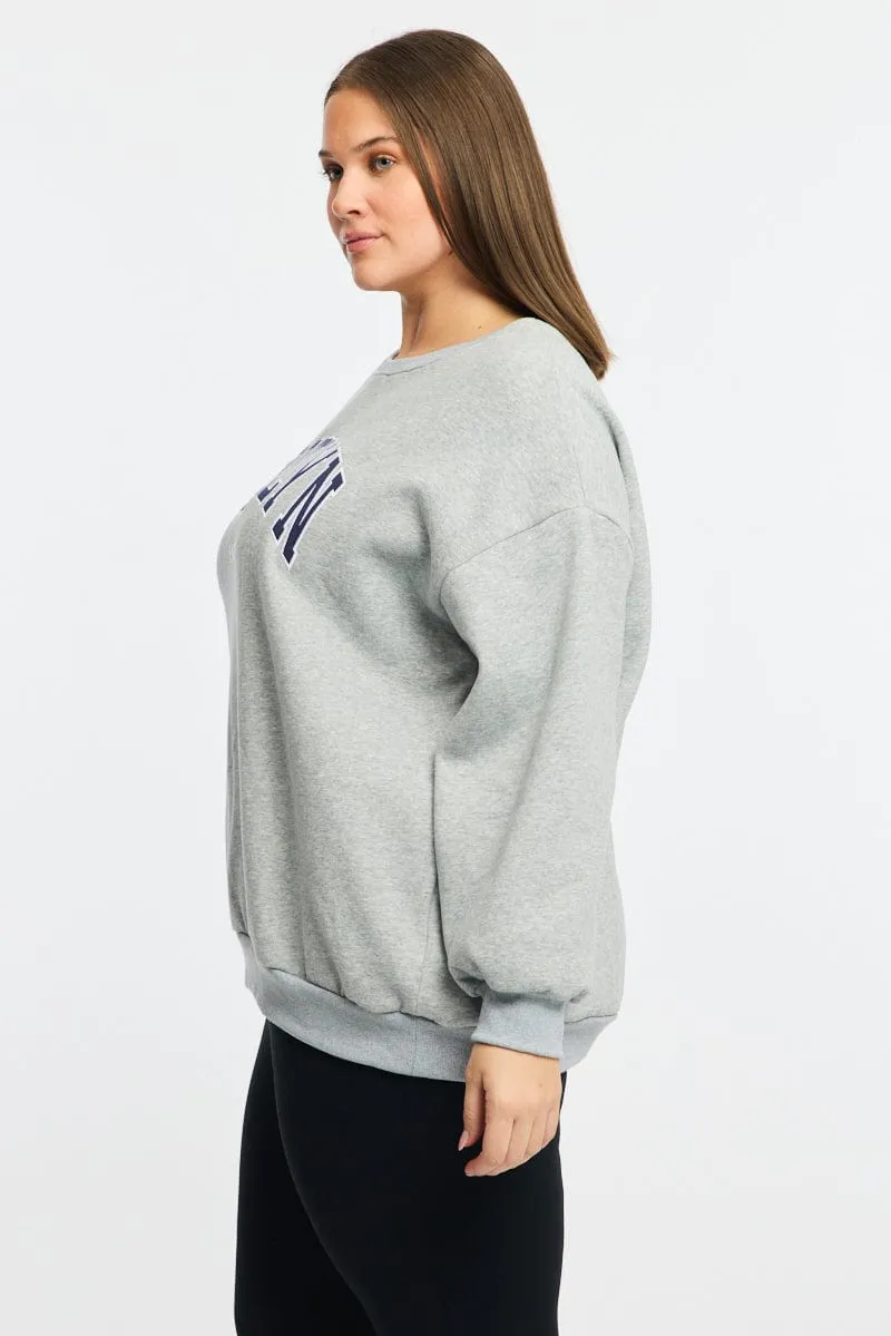 Grey Sweater Long Sleeve Crew Neck product thermal lining insulation Warm Top