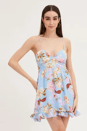Print Mini Dress Sleeveless Simple Style Glow Heat