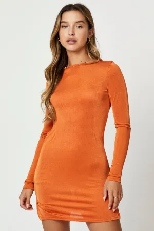 Orange Slinky Jersey Bodycon Dress EcoFriendlyTextile Lightweight Vest