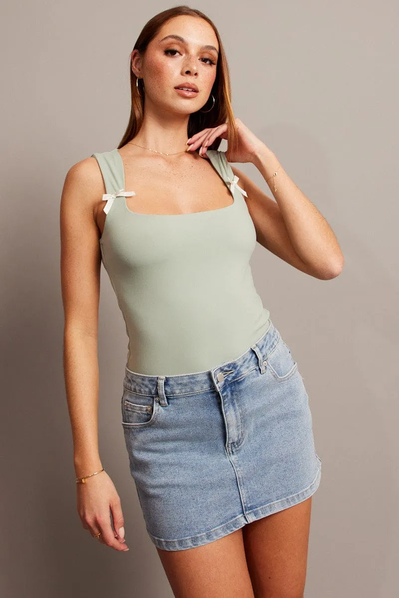 Green Supersoft Tank Scoop Neck Sleeveless Ribbon Hot Core Cool Hooded Jacket