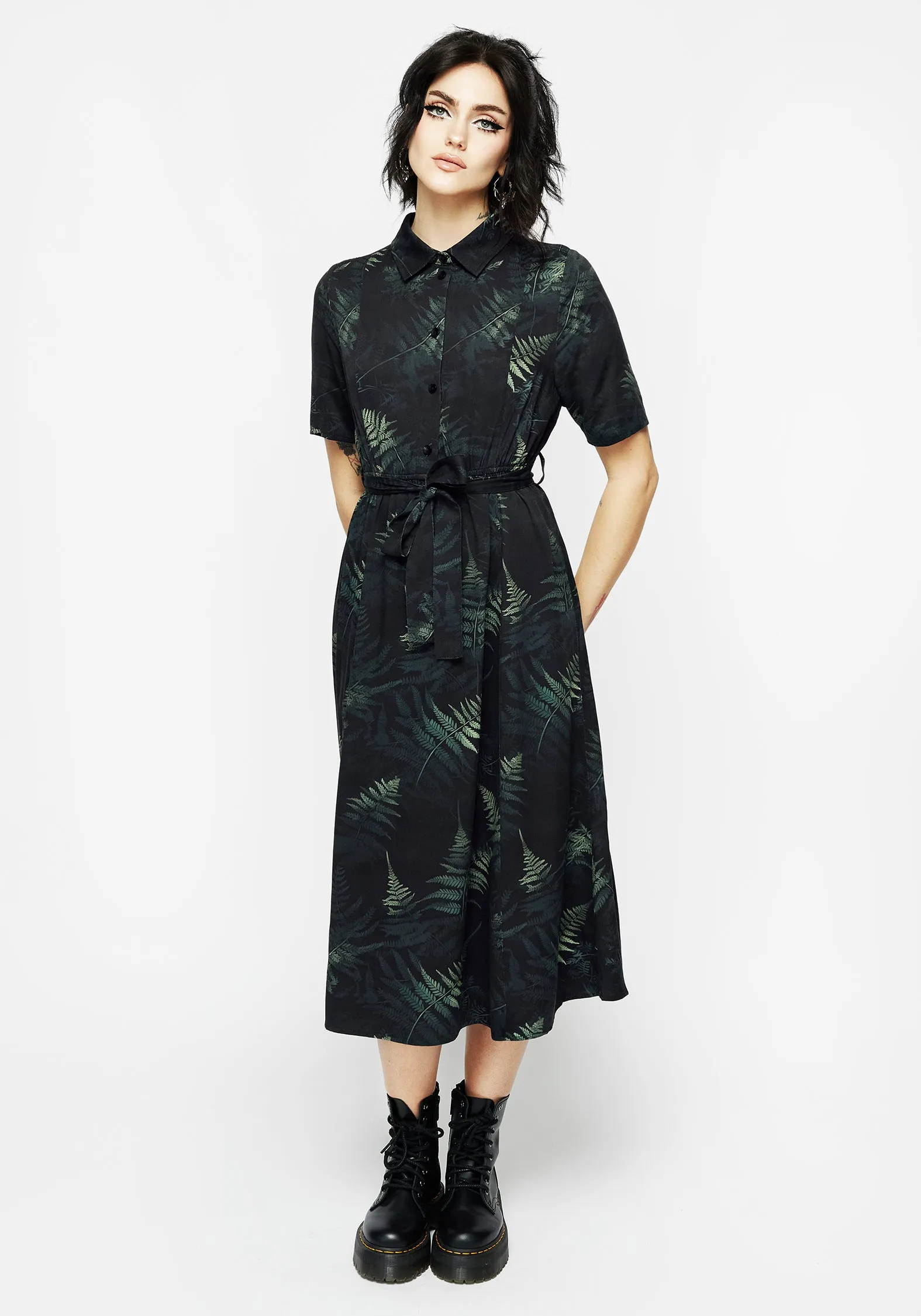 Fashionable knee-length piece Fernery Midi Shirt Dress