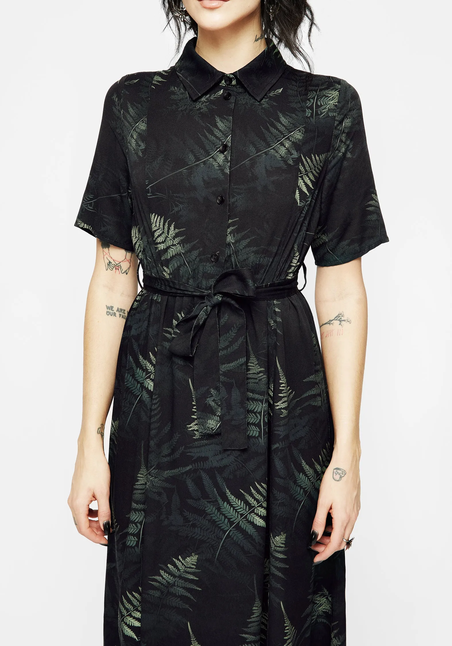Feminine stylish midi Fernery Midi Shirt Dress