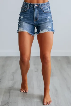young adults CompactPackable Carlie Risen Shorts - Medium Wash