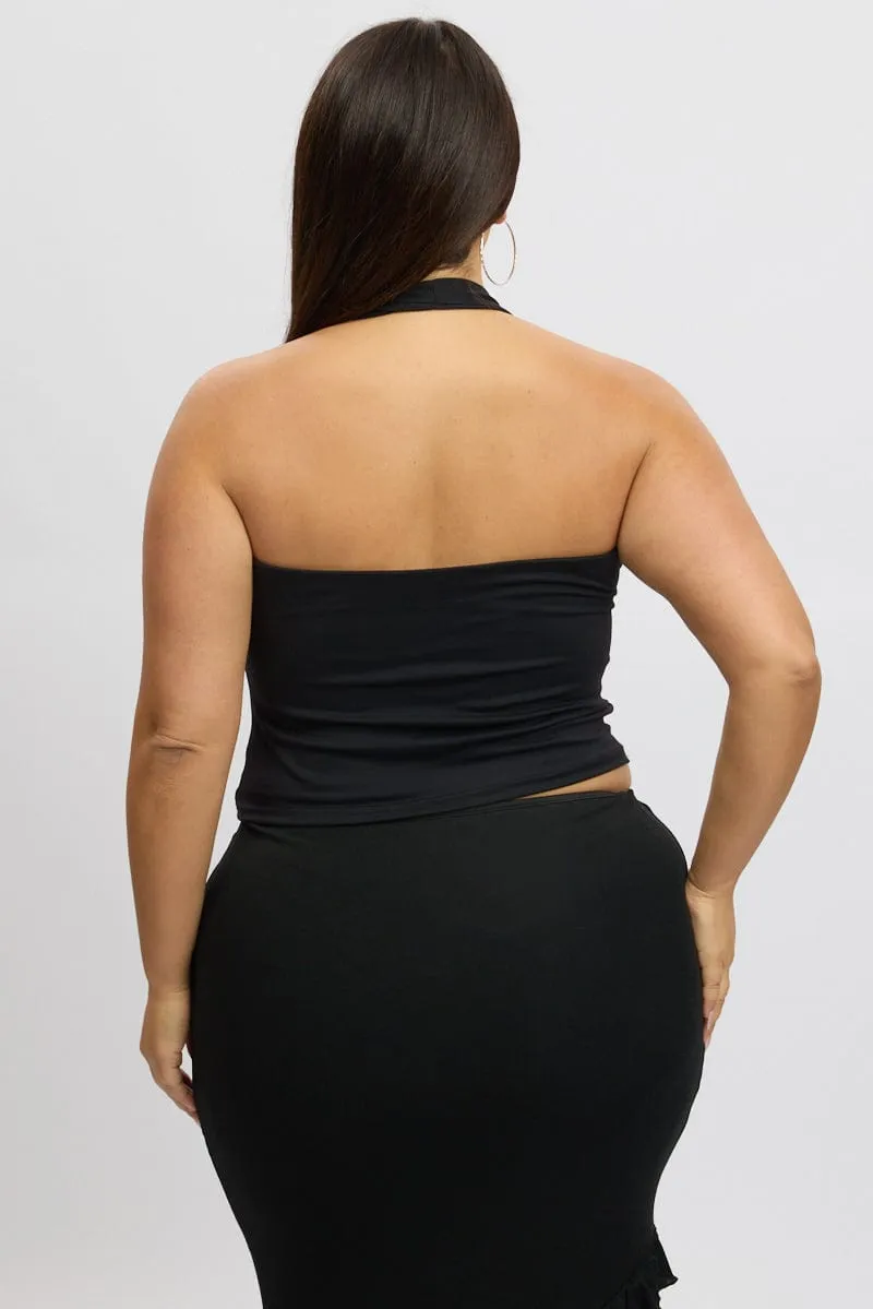 Black Halter Neck Tank Top Supersoft Creative Flow