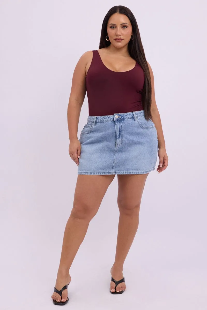 Red Bodysuit Sleeveless Supersoft Tribal Soul SnagResistant Weave