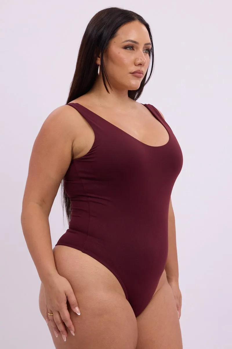 OdorControlClothing Red Bodysuit Sleeveless Supersoft