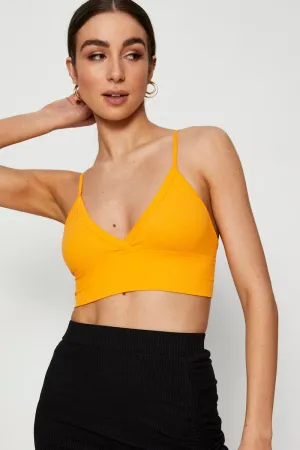 Brown Bralette Top Seamless Activewear Clothing DoubleStitched Seams