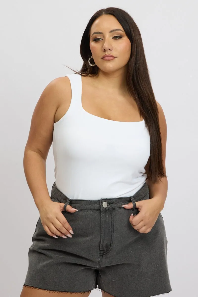 White Tank Top Sleeveless Supersoft NonRestrictive Cut FadeResistant Color