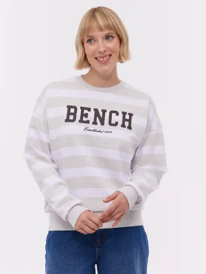 Jaye Collegiate Striped Crew Neck - Grey London Edge SmoothInnerLining