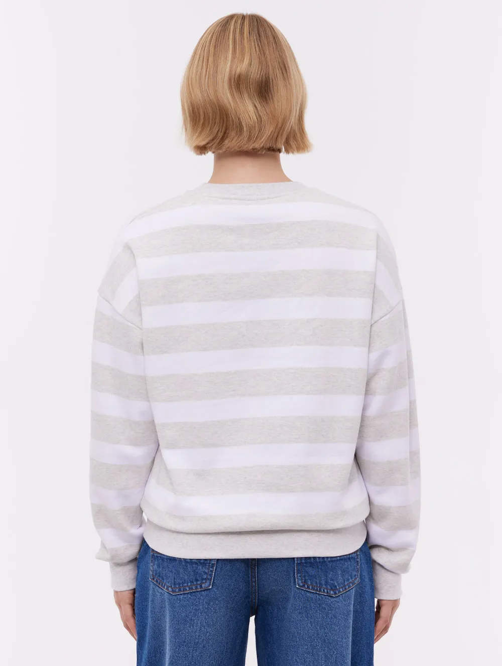 Jaye Collegiate Striped Crew Neck - Grey Earth Glow RecycledBlend