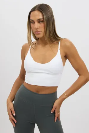 EcoFriendlyTextile White V Neck Cami Crop Top Seamless