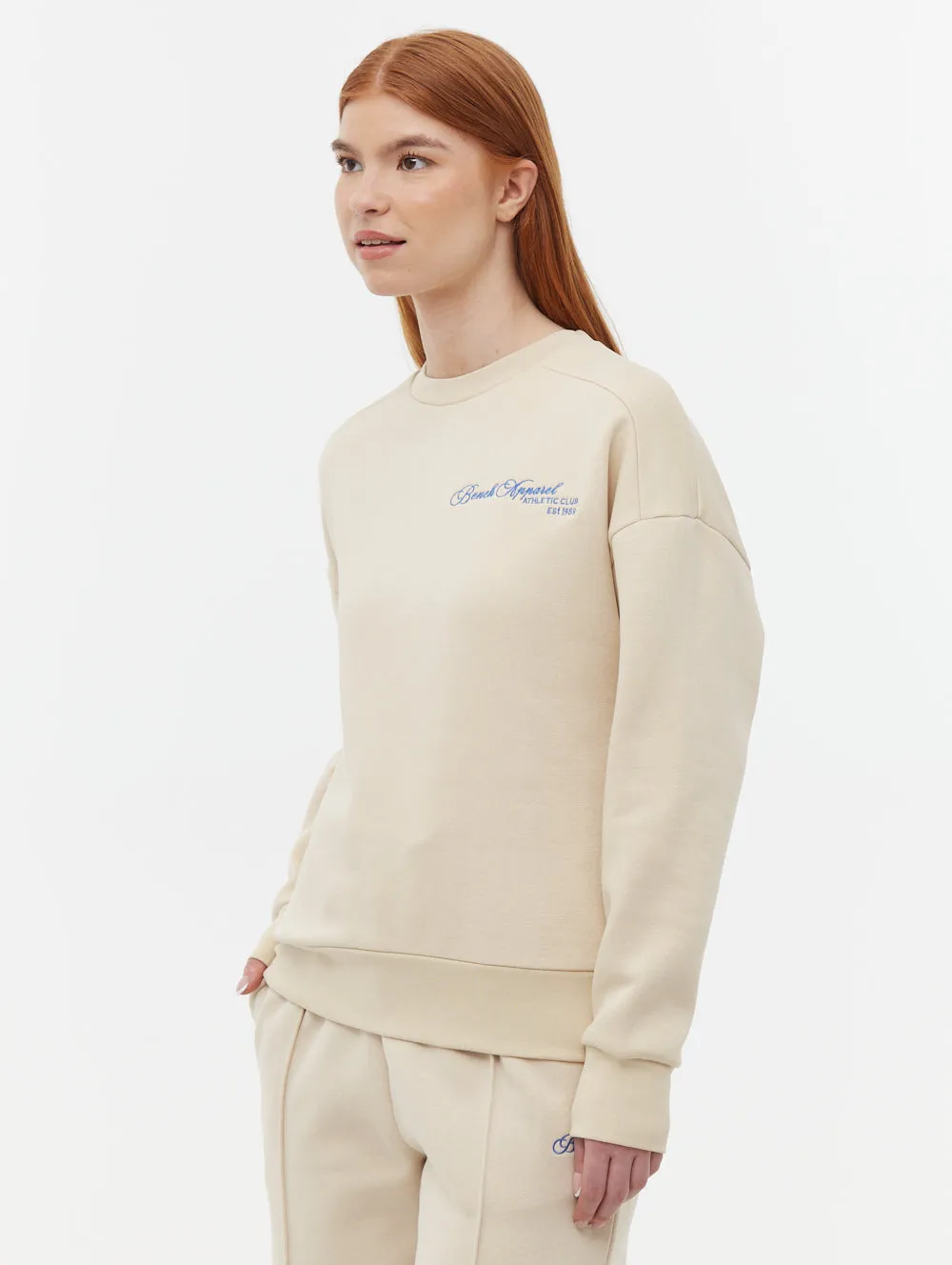 Desta Script Graphic Crew Neck Sweatshirt AbrasionResistant Material Casual Blouse