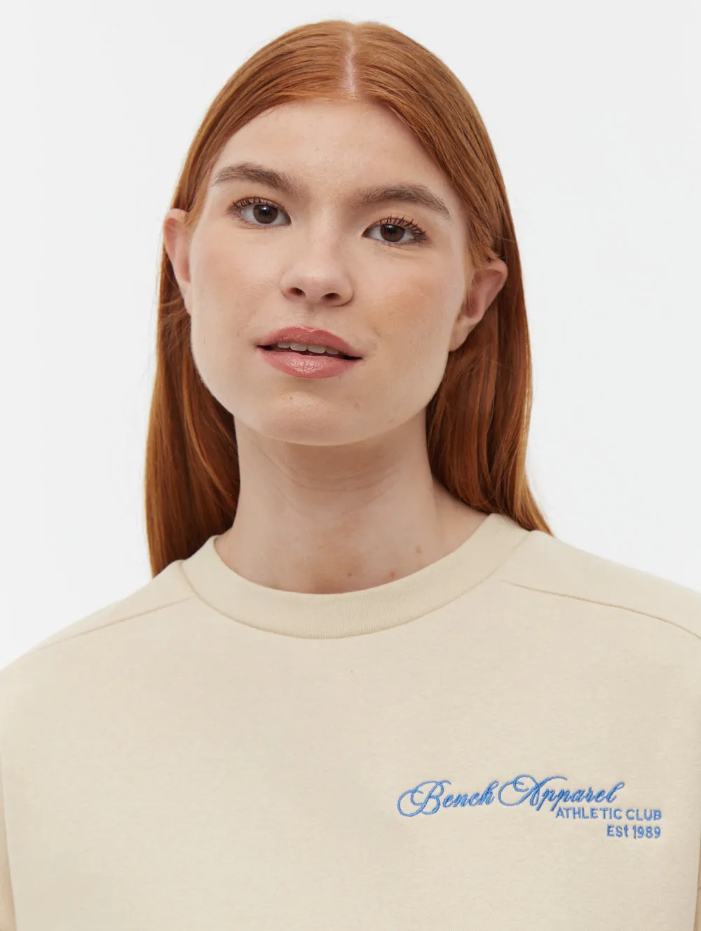 Airtight Zipper Craft Edge Desta Script Graphic Crew Neck Sweatshirt