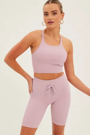 Purple Seamless Activewear Singlet Basic Top Polish Glow