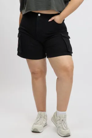 Black Cargo Shorts High Rise TemperatureControlTechnology